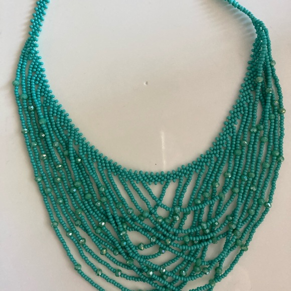 Turquoise Seed Bead Multilayer Necklace, NWOT - Picture 4 of 7